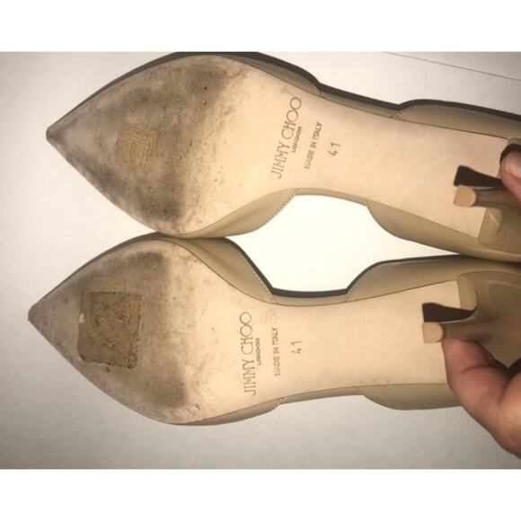 Jimmy Choo Love 85 Nude Leather Pointed-Toe Heels Size 41 IT (US ~10) - Picture 5 of 5
